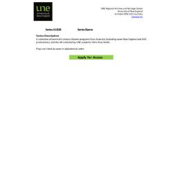 Chris Ross Smith Collection of Australian Theatre Programs (Finding Aid)