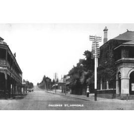 Falconer Street, looking south from Post Office, past Lands Office and Literary Institute, c. 1910 
