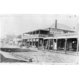 John Moore's New Store (built 1879) on corner of Beardy and Dangar Streets, Armidale c. 1885