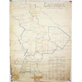 Nyngan District, Canonbar, Box Cowal, Moowera and Murrumbong showing proposed rabbit netting and paddock acreages
