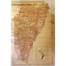 NSW - one of 2 sheets - showing distances along roads and travelling stock routes with Pasture Protection Districts. Inset map of Lord Howe