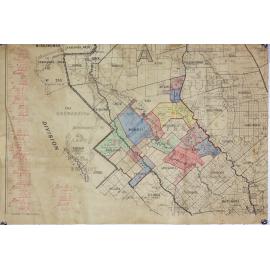 Section map showing freehold, conditional purchases, improvement leases 01 and Buckinguy resumed area
