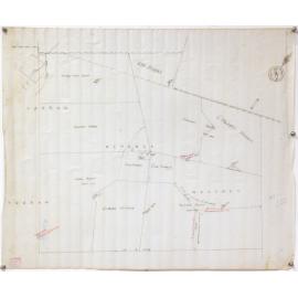 Yarran, Mepinga, Waverley and Toowam paddock layout, sketch map