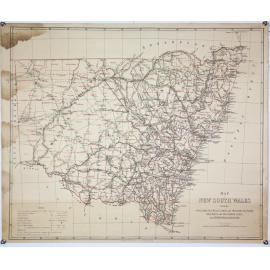 Map of NSW shewing stock routes, wells, tanks and trucking stations, railways, telegraph lines and territorial divisions, 1894