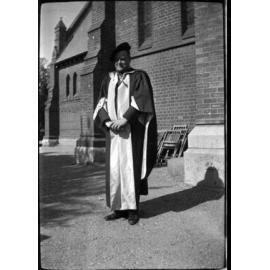 Dr. E. Booth, Warden of NEUC, outside St. Peter’s Cathedral