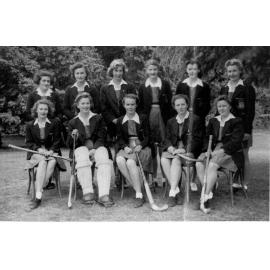 New England University College NEUC Women’s hockey team Women’s Hockey - H. Longworth, J. Briggs, J. Gunter, J. Sargeant, K. Miller, B. Thompson, (front) N. Maiden, Ena Skinner, D. Anderson
