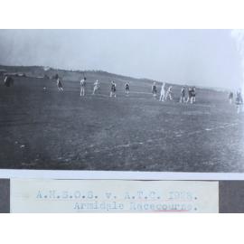Women's hockey game - A.H.S.O.S. v. A.T.C. 1928, Armidale Racecourse