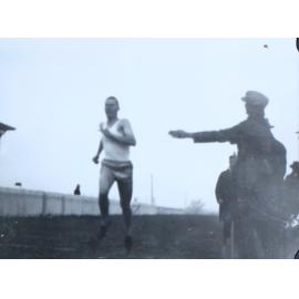 Male student in a foot race