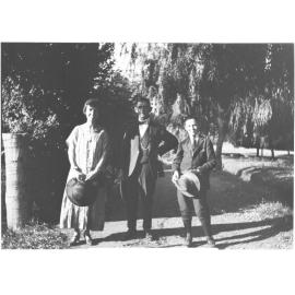 [Dora 'Topsy' Chamberlain?], Billy and Ray Jopson in a park, c.1920-1922