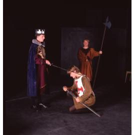 UNE Theatre studies - Drama students - King knighting soldier, 1992
