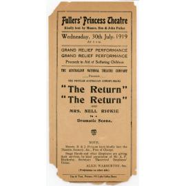 Australian Theatre Company presents "The Return", 1919