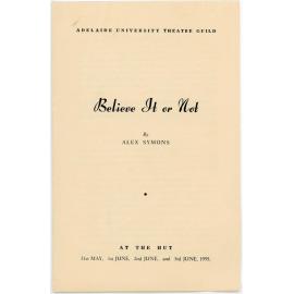 "Believe It or Not" by Alex Symons, Adelaide, SA, 1955