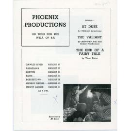 Phoenix Productions present "At Dusk", "The Valiant", and "The end of a Fairy Tale", 1956