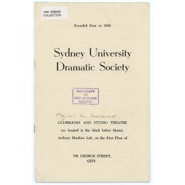 Sydney University Dramatic Society programme, 1950