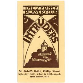 The Sydney Players' Club presents "Intruders", 1935