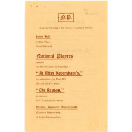 National Players present "At Miss Herversham's" and "The Reason"