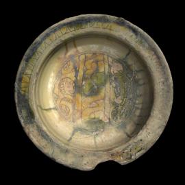 MA1974.39.1 Brown and Green Sgraffito Ware bowl
