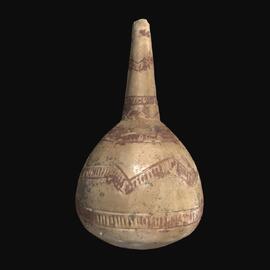 MA1978.95.1 White Polished (Encrusted) Ware gourd flask