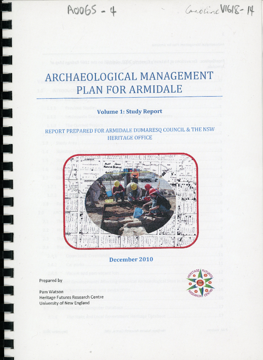Archaeological Management Plan for Armidale V1
