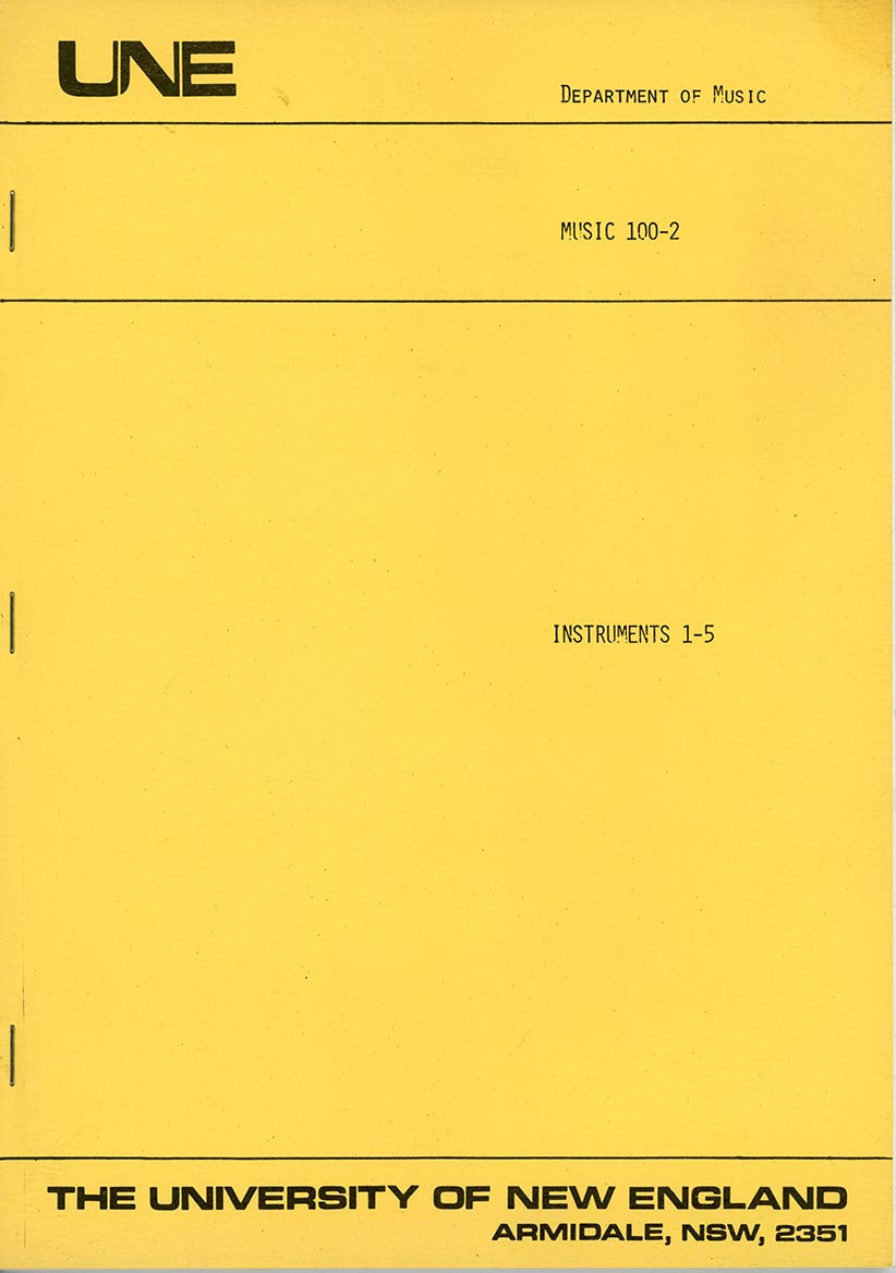 UNE Department of Music: Music 100-2: Instruments 1-5