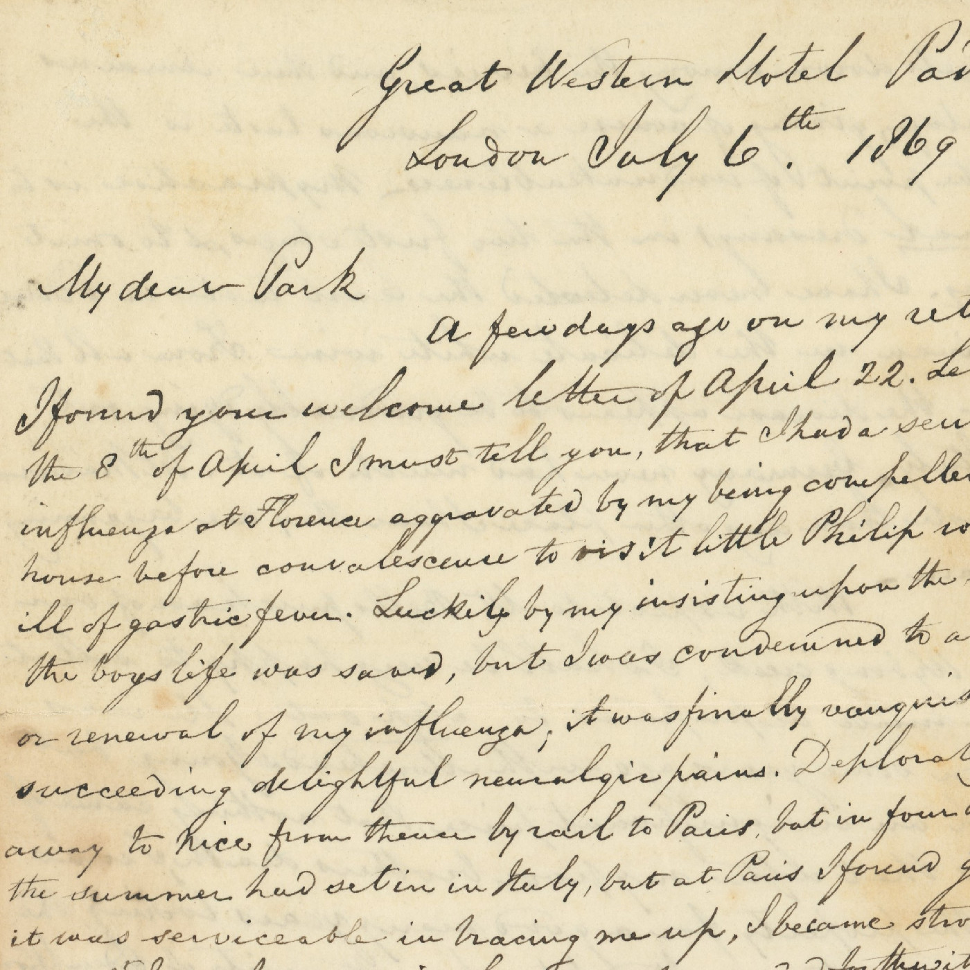 Weber Letter, 1869